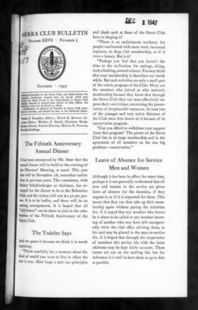Sierra Club Bulletin 1942 Vol 27 No 5 October thumbnail